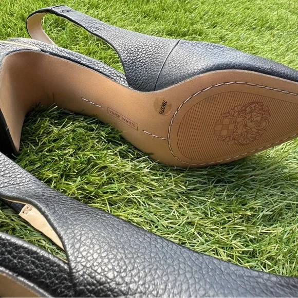 Vince Camuto Hamden Slingback Pump 7M / 37.5 Black Leather - Picture 14 of 16